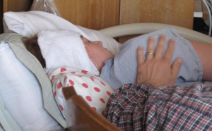 Comforting touch during delivery